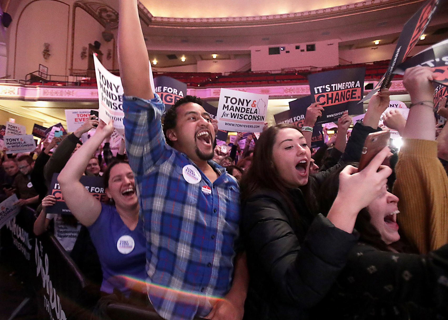 Tony Evers' supporters